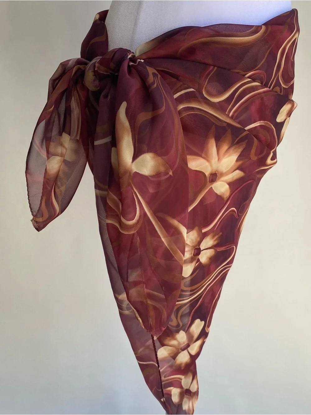 Fall floral large square vintage scarf wrap shawl boho waist